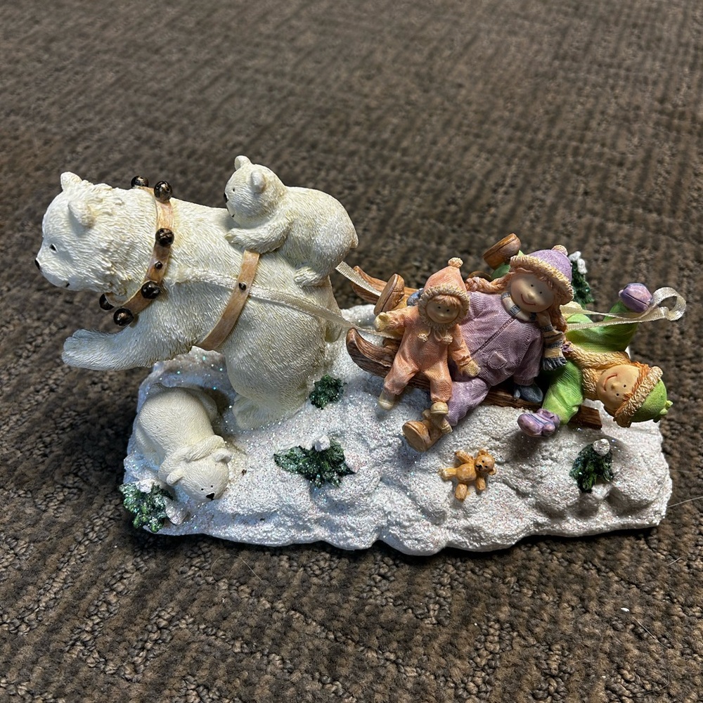 Polar Bear Figurine with Children